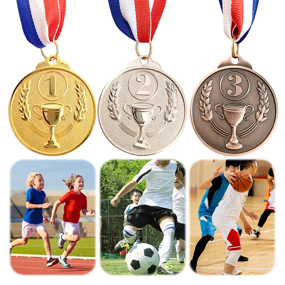 Zinc Alloy Award Medals Gold Silver Bronze Prizes Award Soccer Football Medals for Championship Cheerleading Sports Competition
