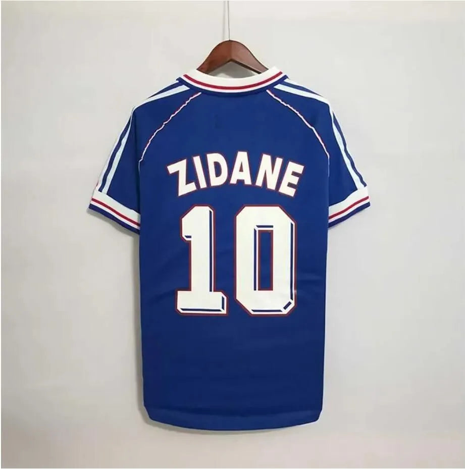 1998 Retro Frenchjerseys 1982 84 90 96 98 00 04 2006 ZIDANE HENRY MAILLOT DE FOOT REZEGUET Football Shirt Francia Classic Vintage Jersey