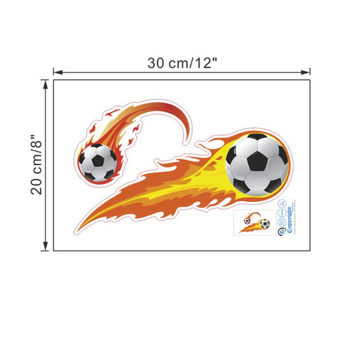 3D Window Blue Football Soccer Wall Stickers for Kids Rooms Living Room Bedroom Wall Decals Boys Room Decoration Gift