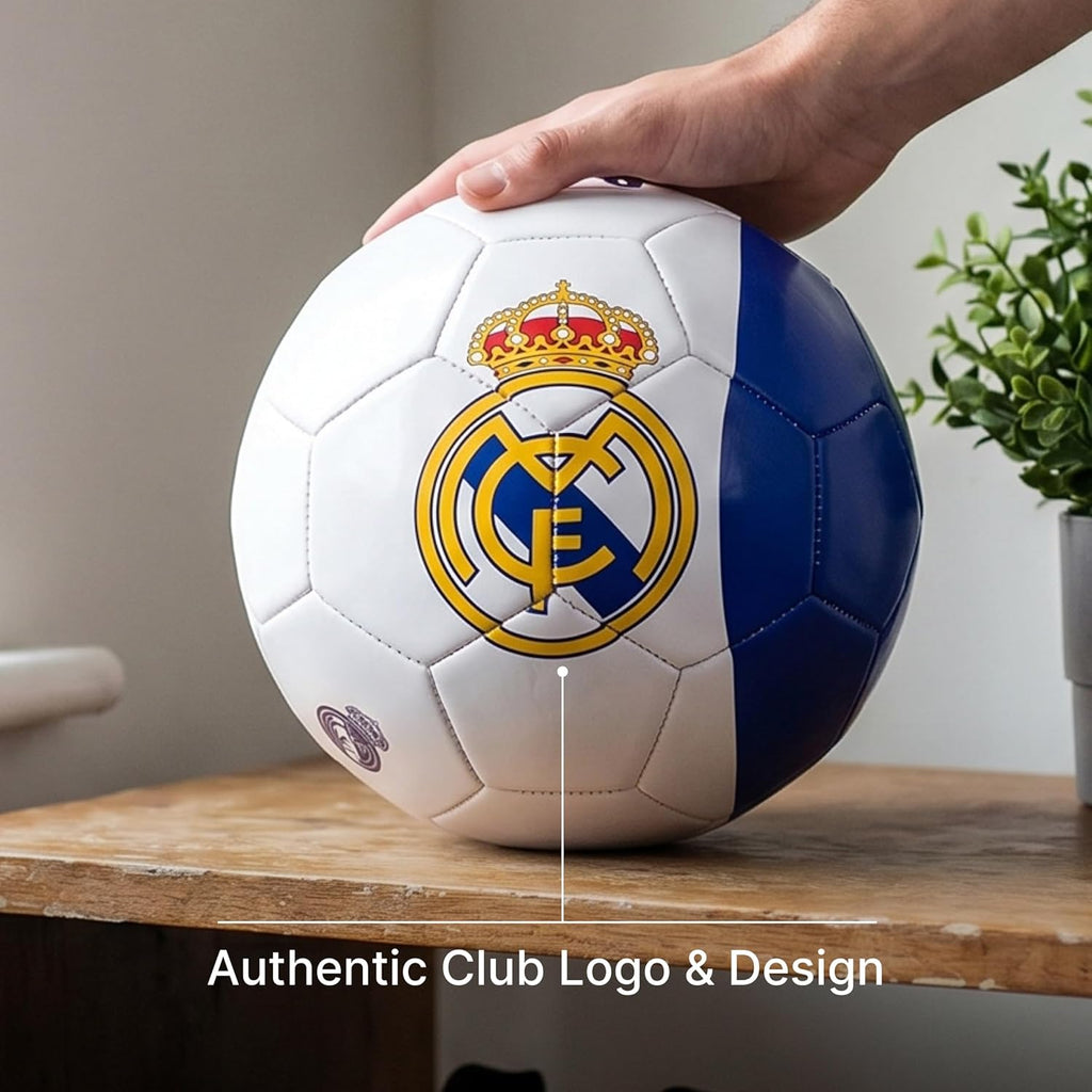 Art Official Real Madrid Soccer Ball, Size 5 Football, Authentic Club Logo, Premium Fan Collectible for Training, Play & Display