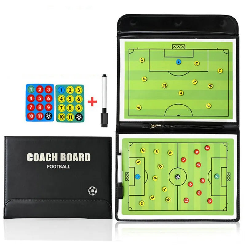 Foldable Magnetic Soccer Strategy Coaching Board Erasable Coaches Clipboard with Magnets and Marker Pen Soccer Accessories