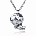 Fashion Soccer Shoe Sneaker Pendant Necklace Football Stainless Steel Ball Chain Necklaces for Men Hip Hop Sports Charm Jewelry
