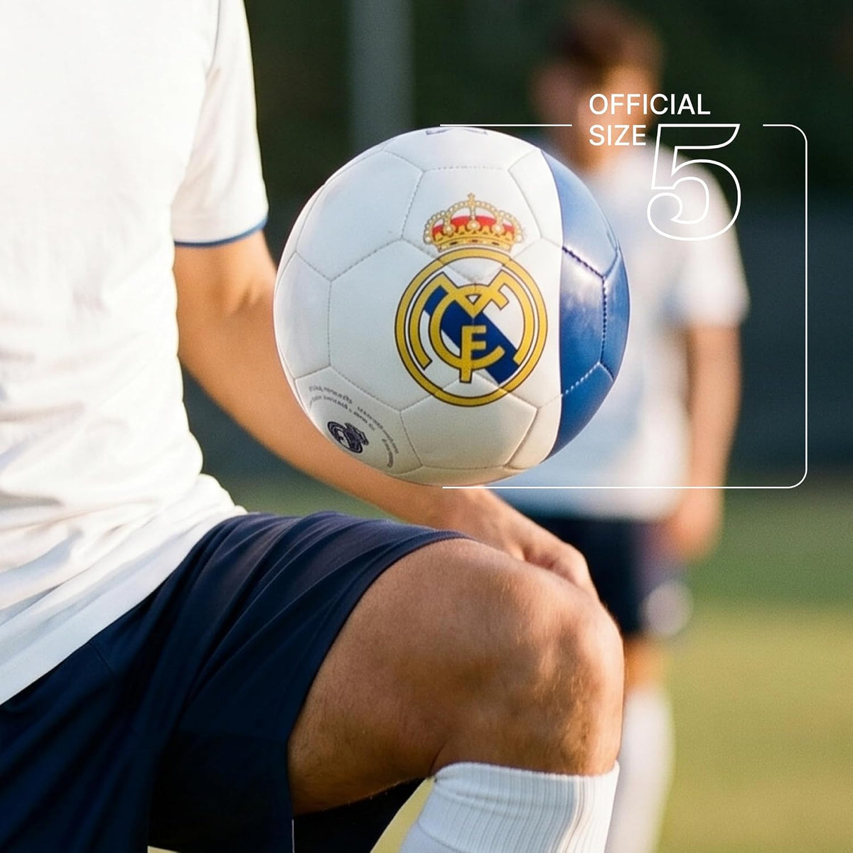 Art Official Real Madrid Soccer Ball, Size 5 Football, Authentic Club Logo, Premium Fan Collectible for Training, Play & Display