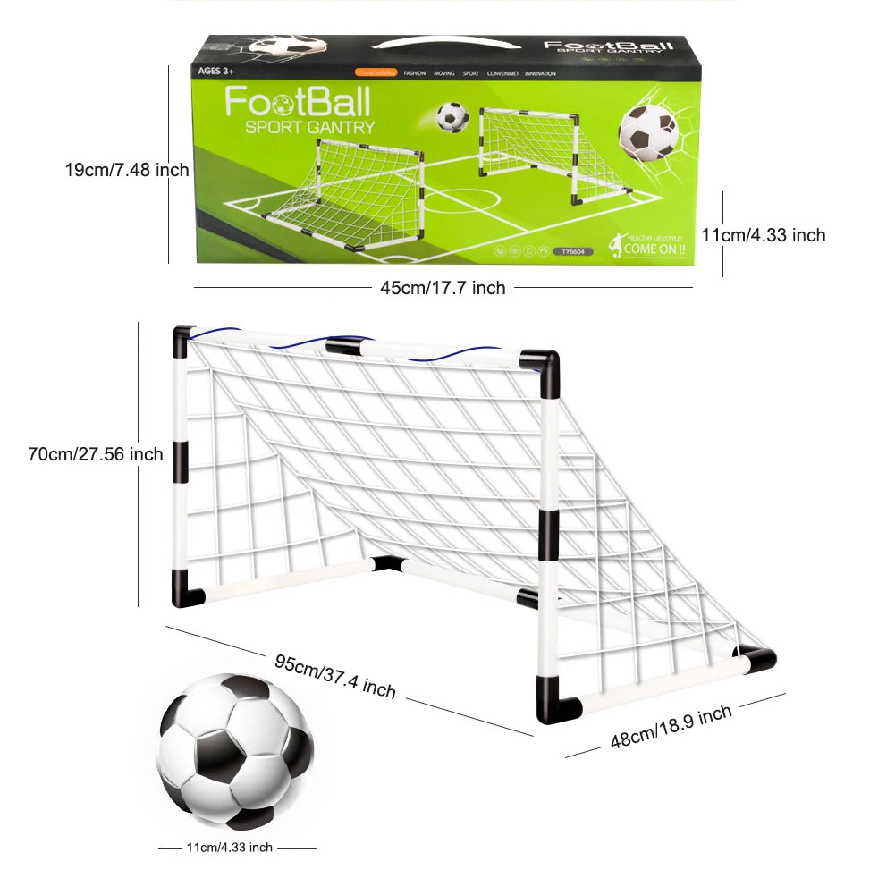 Football Goal Sports Toy Foldable Children'S Football Gate with Pump & Ball Portable Soccer Goal for Outdoor Football Training