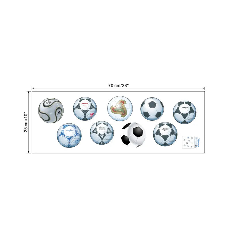 3D Window Blue Football Soccer Wall Stickers for Kids Rooms Living Room Bedroom Wall Decals Boys Room Decoration Gift