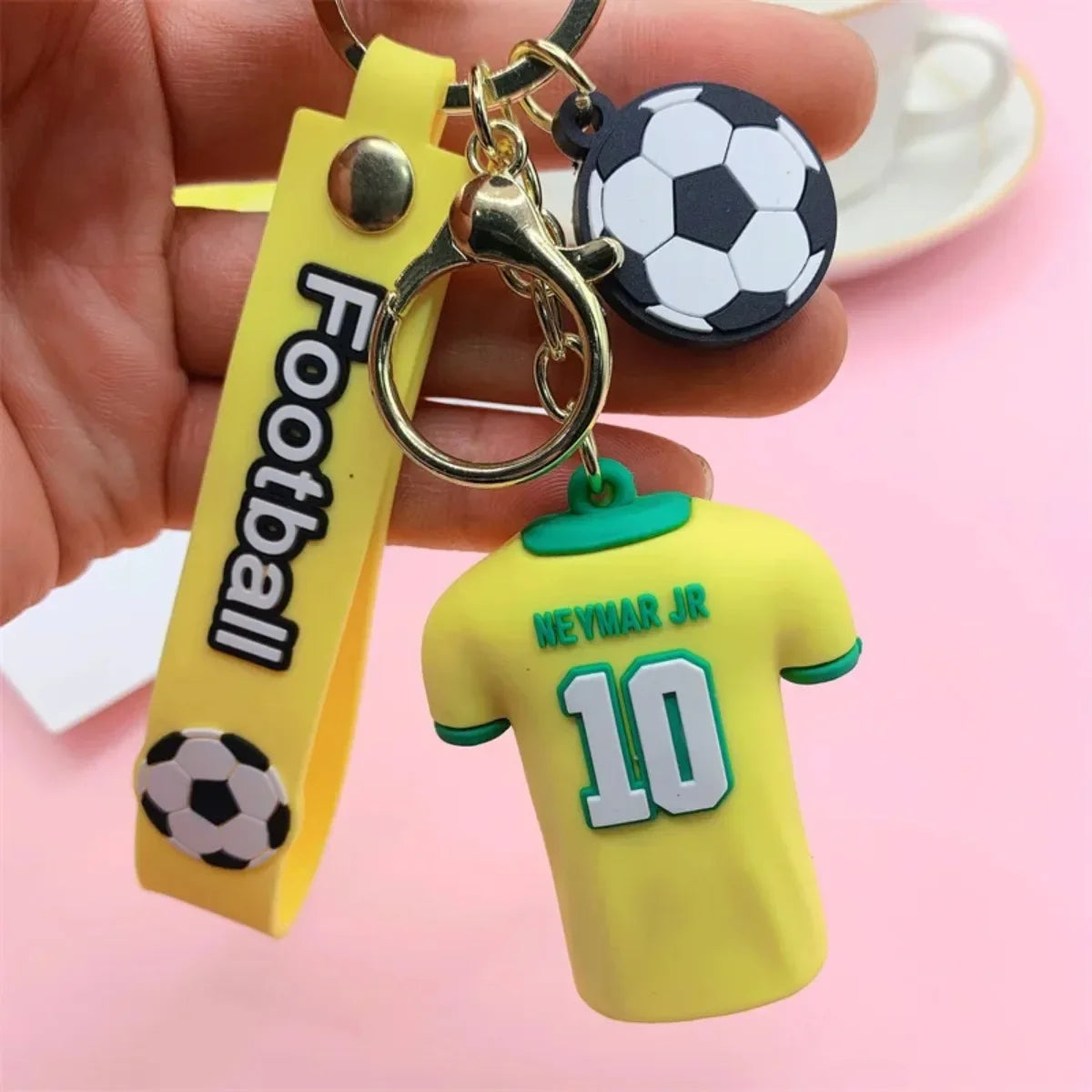 Football No.7 & No.10 Couple Jerseys Keychains Sports Themed Backpack Pendants Car Keychains Dolls - Fan Accessories