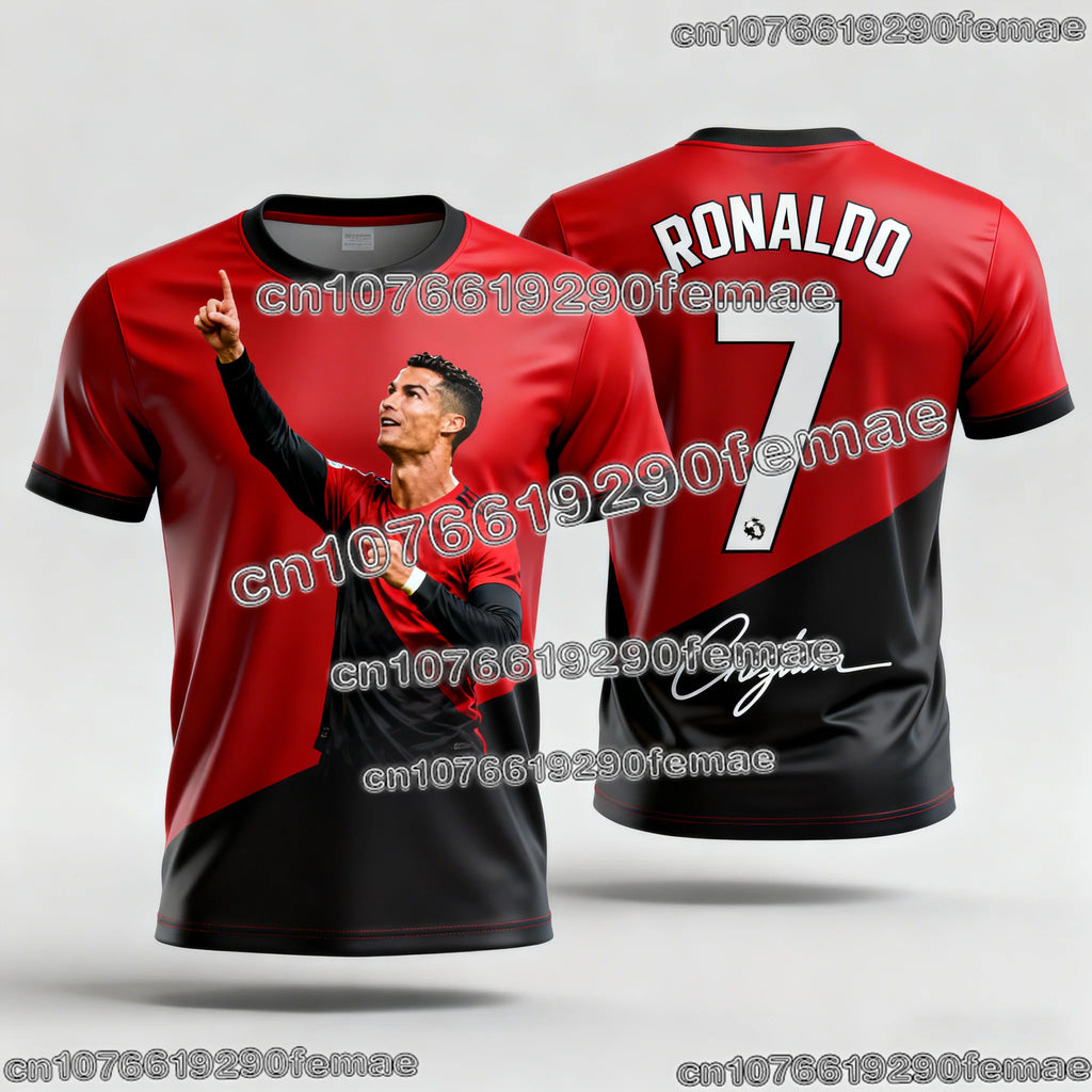 2026 Ronaldo 7 Football Jersey Chatgpt AI Style Adults and Kids Fan Edition Summer Soccer Training Tops Comfortable Sportswear