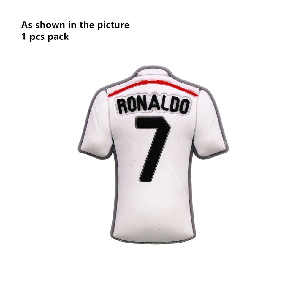 1 Pcs Original Soccer Jersey PVC Shoe Charms Designer Sandals Upper Decorations Accessories Football Clothes Shapes Clogs Buckle