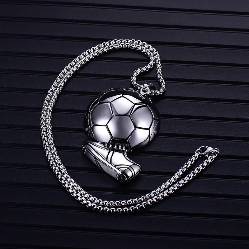 Fashion Soccer Shoe Sneaker Pendant Necklace Football Stainless Steel Ball Chain Necklaces for Men Hip Hop Sports Charm Jewelry