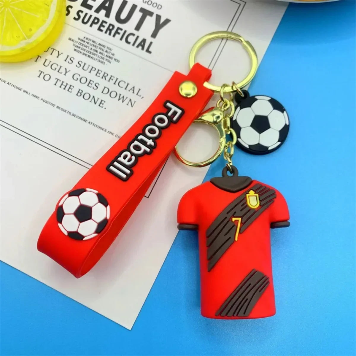 Football No.7 & No.10 Couple Jerseys Keychains Sports Themed Backpack Pendants Car Keychains Dolls - Fan Accessories