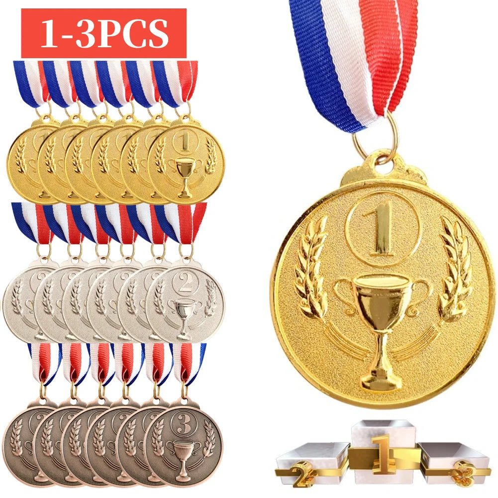 Zinc Alloy Award Medals Gold Silver Bronze Prizes Award Soccer Football Medals for Championship Cheerleading Sports Competition